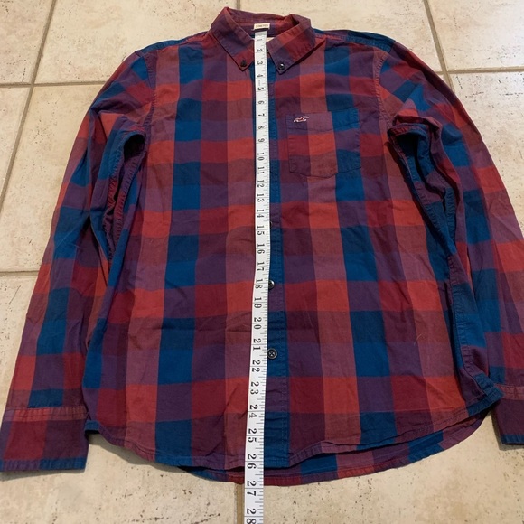 Hollister Plaid Flannel Shirt - Red & Blue - Size Small - Picture 5 of 5